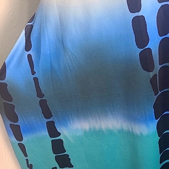 Shein Shades of Blue, White Maxi-Dress OS Pockets, Spaghetti Straps Size 12 NWOT - Picture 9 of 11